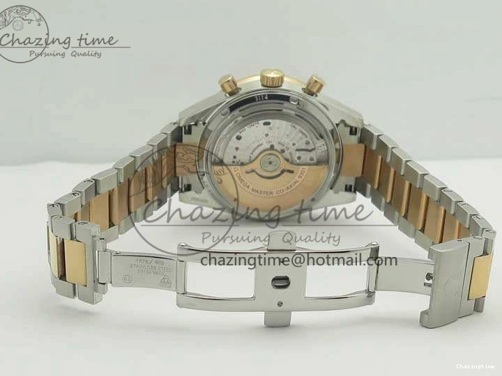 0327 Thermal Speedmaster ’57 Co-Axial SS RG OMF 1:1 Best Edition White Dial On SS RG Bracelet A9300 (Free Leather Strap) 8074